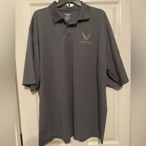 Driduke Men's Gray Polo Shirt with Air Force embroidered Logo size 2xl